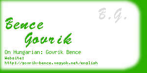 bence govrik business card